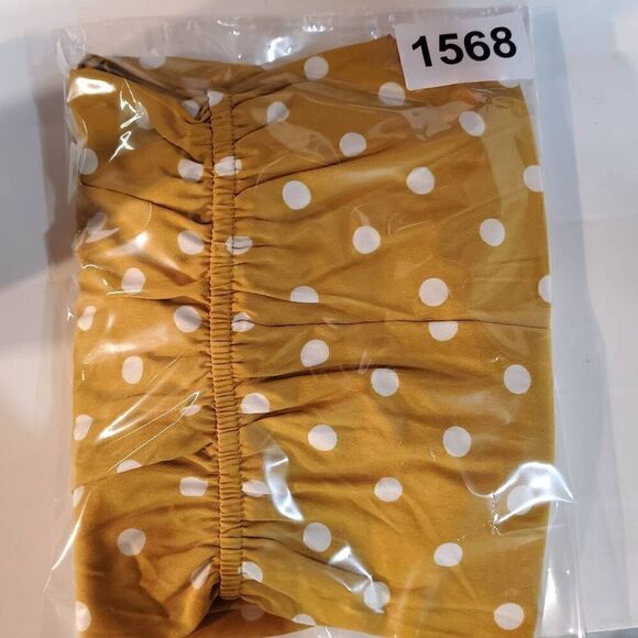 Hint Of Blush Dress Womens Large Yellow Polka Dot Tie Off Shoulder - Picture 10 of 10